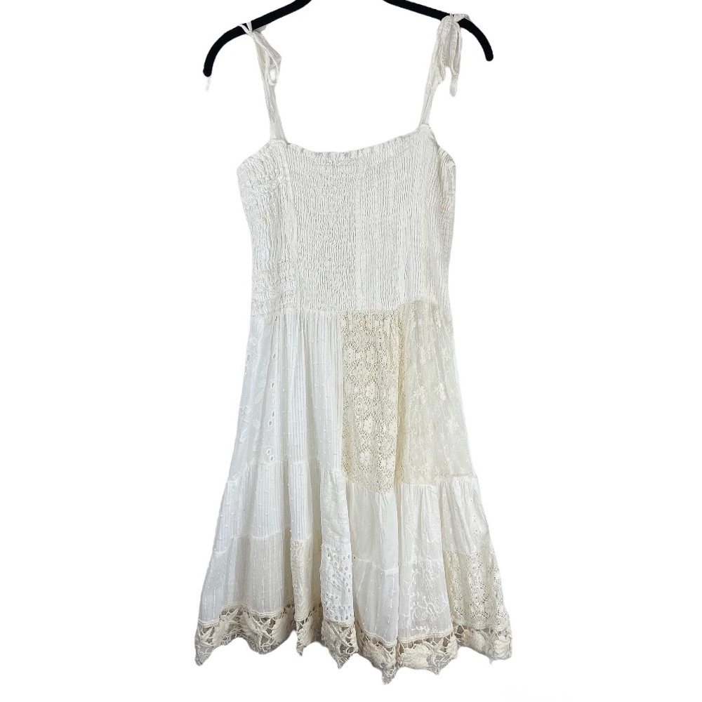 Antica Sartoria Crochet Lace Boho Mini Dress Beachy Sz S/M
